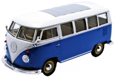 22095BL VW T1 Bus 1962 blue/white 1:24