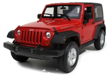 22489HR Jeep Wrangler Rubicon with closed Soft Top red 1:24