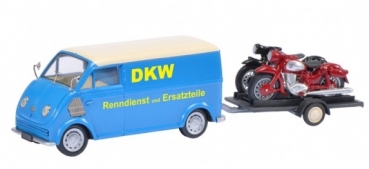 2388 DKW Schnelllaster mit Motorradanhänger und DKW RT 125, DKW RT 350 1:43