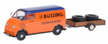 2389 DKW Schnelllaster Büssing-Kundendienst mit Anhänger und 2 Lkw-Reifen 1:43