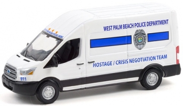 30261  2020 Ford Transit LWB High Roof - West Palm Beach, Florida Police Department Hostage/Crisis Negotiation Team 1:64