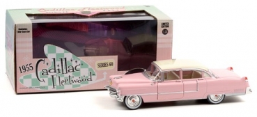 84098  1955 Cadillac Fleetwood Series 60 - Pink with White Roof  1:24