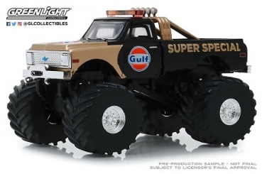 88013 Kings of Crunch - Gulf Oil Super Special - 1971 Chevrolet K-10 Monster Truck (with 66-Inch Tires) 1:43