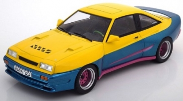 MCG18095 Opel Manta B Mattig 1991 Movie Manta Manta yellow/bluemet./purple 1:18