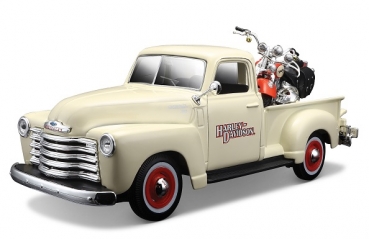 32194 CHEVROLET 3100 1950 with H-D FLSTS HER SPRINGER 2001 1:24