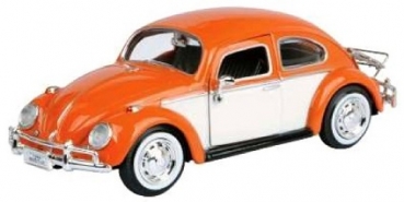 79558 VW KÄFER WITH ROOF LUGGAGE RACK 1966 ORANGE 1:24