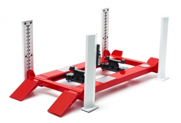 12888 Four-Post Lift - Red and White 1:18