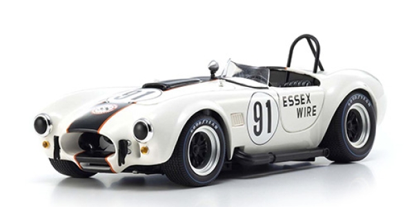 KYO8047EW SHELBY COBRA 427 S/C - ESSEX WIRE - WHITE/DARK BLUE 1:18